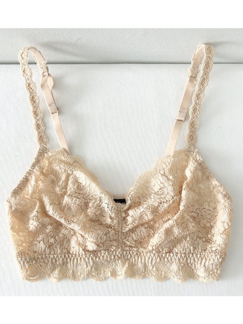 COSABELLA Never Say Never Sweetie Bralette Floral Lace Beige Size Large Italy